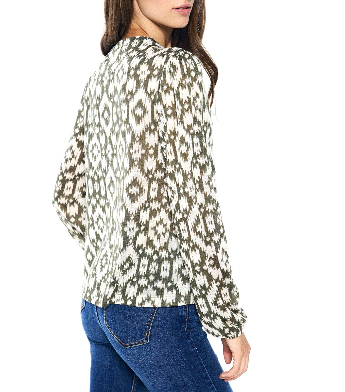 Ethnic Print Blouse
Khaki