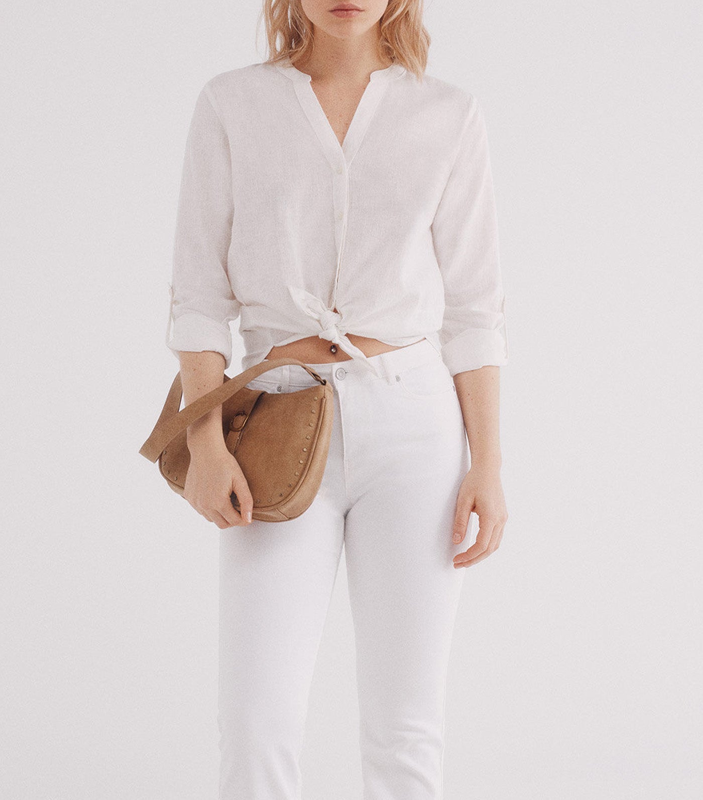 Mandarin Collar Linen Shirt