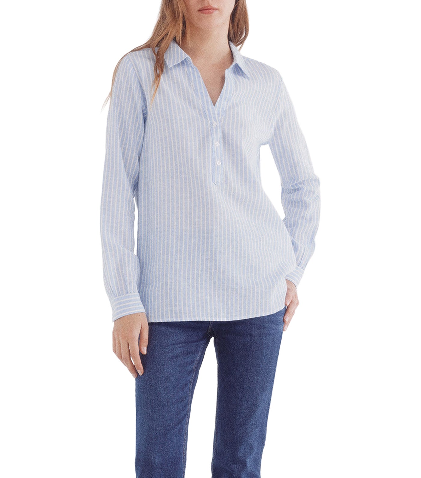 Linen Polo Shirt Blouse