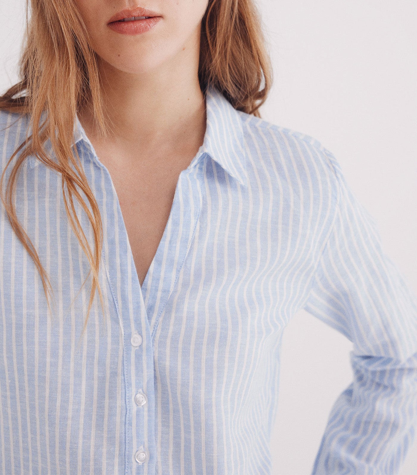 Linen Polo Shirt Blouse