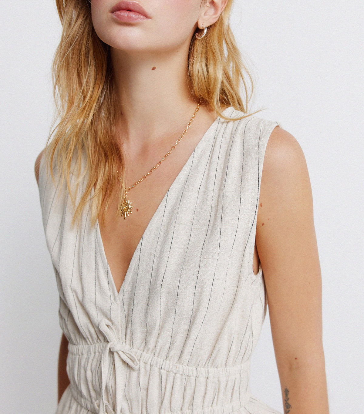 Tie-Front Elasticated Top Sand