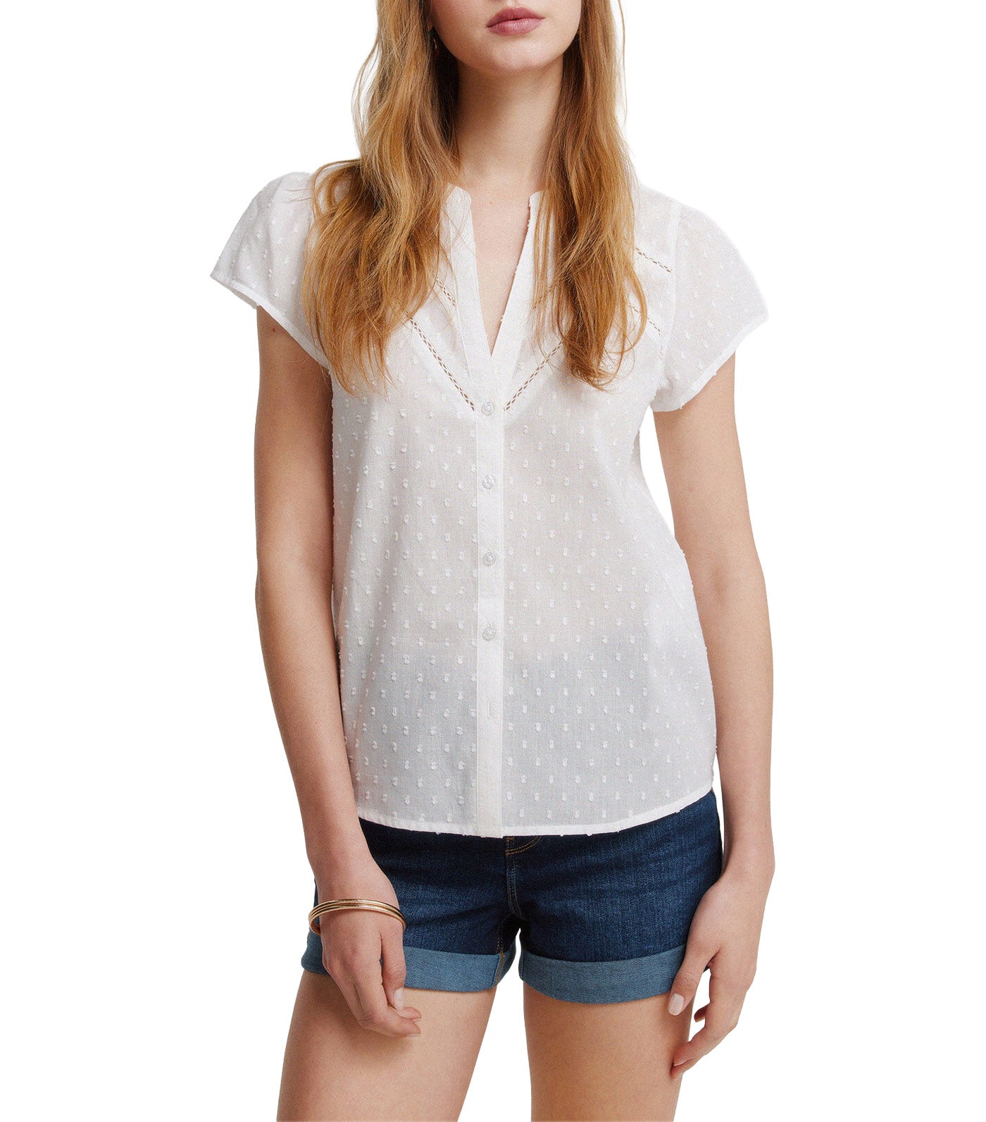 Oxford Lace Blouse Ivory