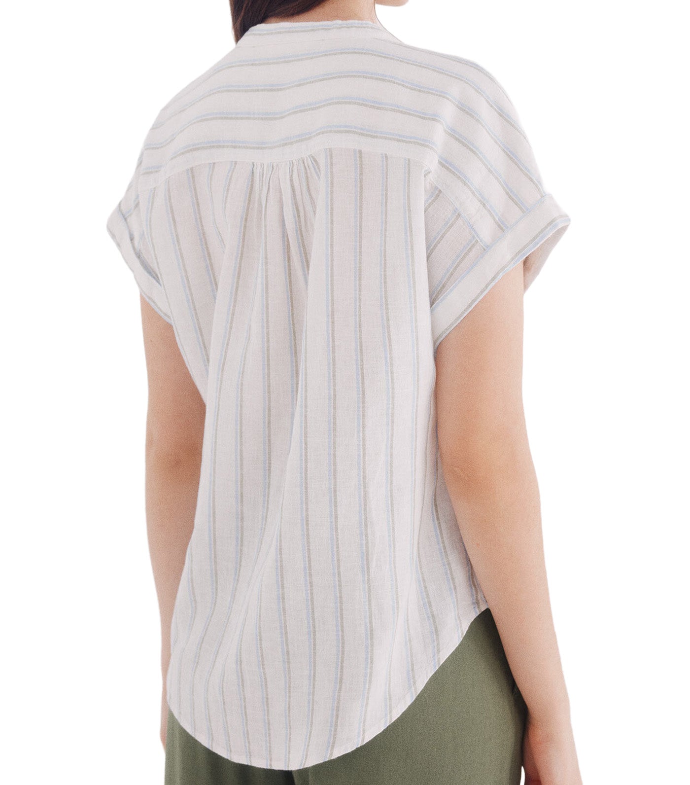 Cotton Linen V-Neck Blouse