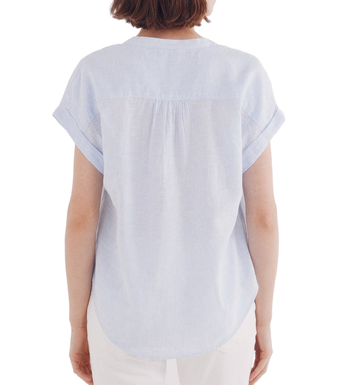 Cotton Linen V-Neck Blouse