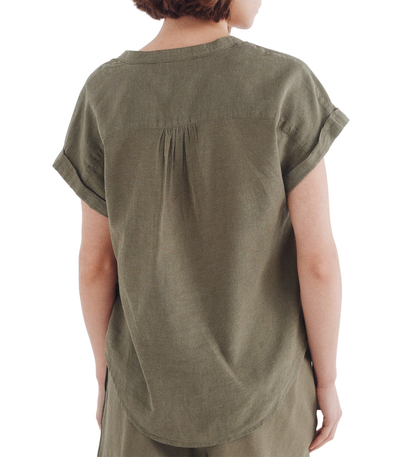 Cotton Linen V-Neck Blouse