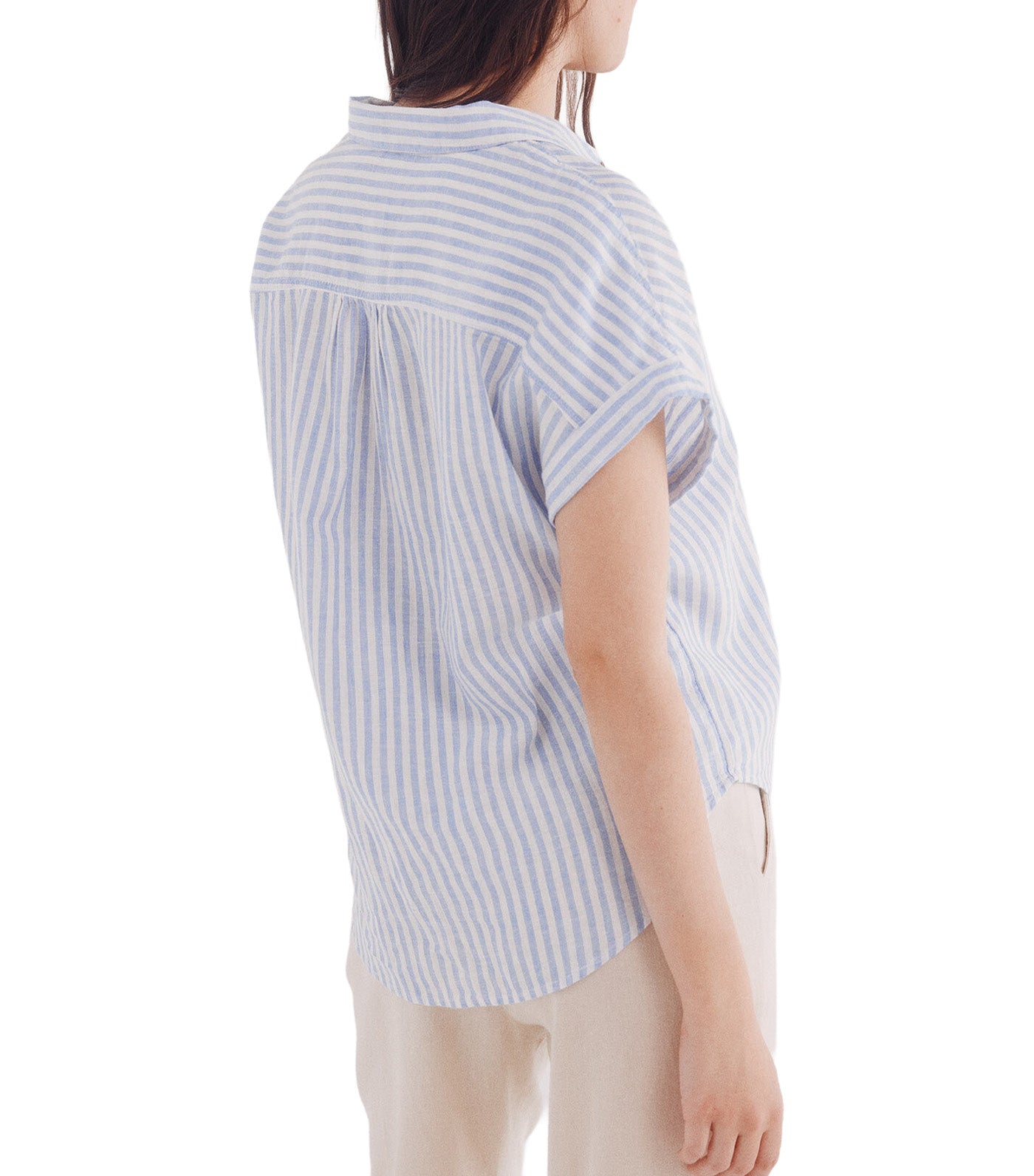 Short Sleeve Turn-Up Linen Shirt