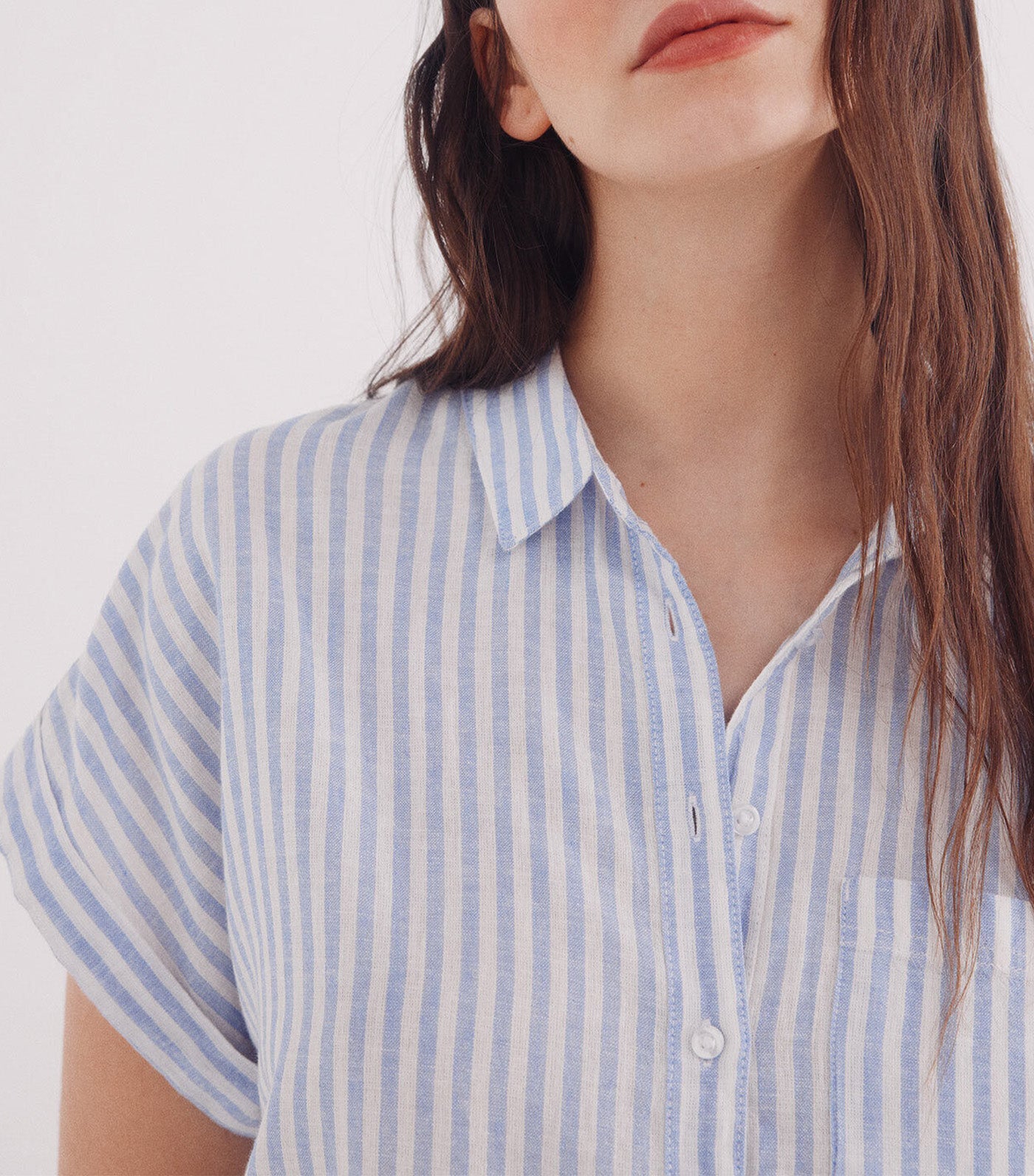 Short Sleeve Turn-Up Linen Shirt