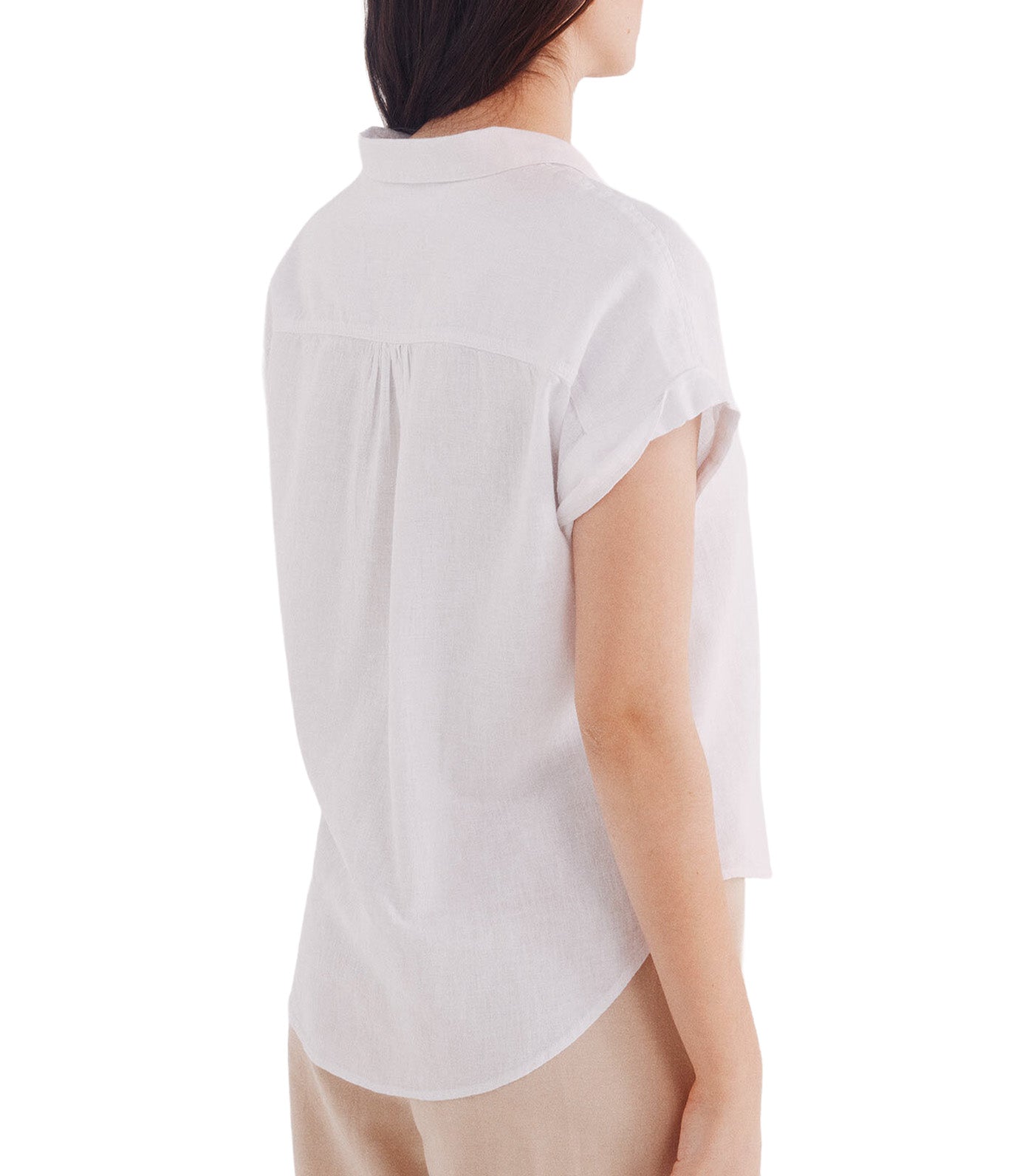 Short Sleeve Turn-Up Linen Shirt