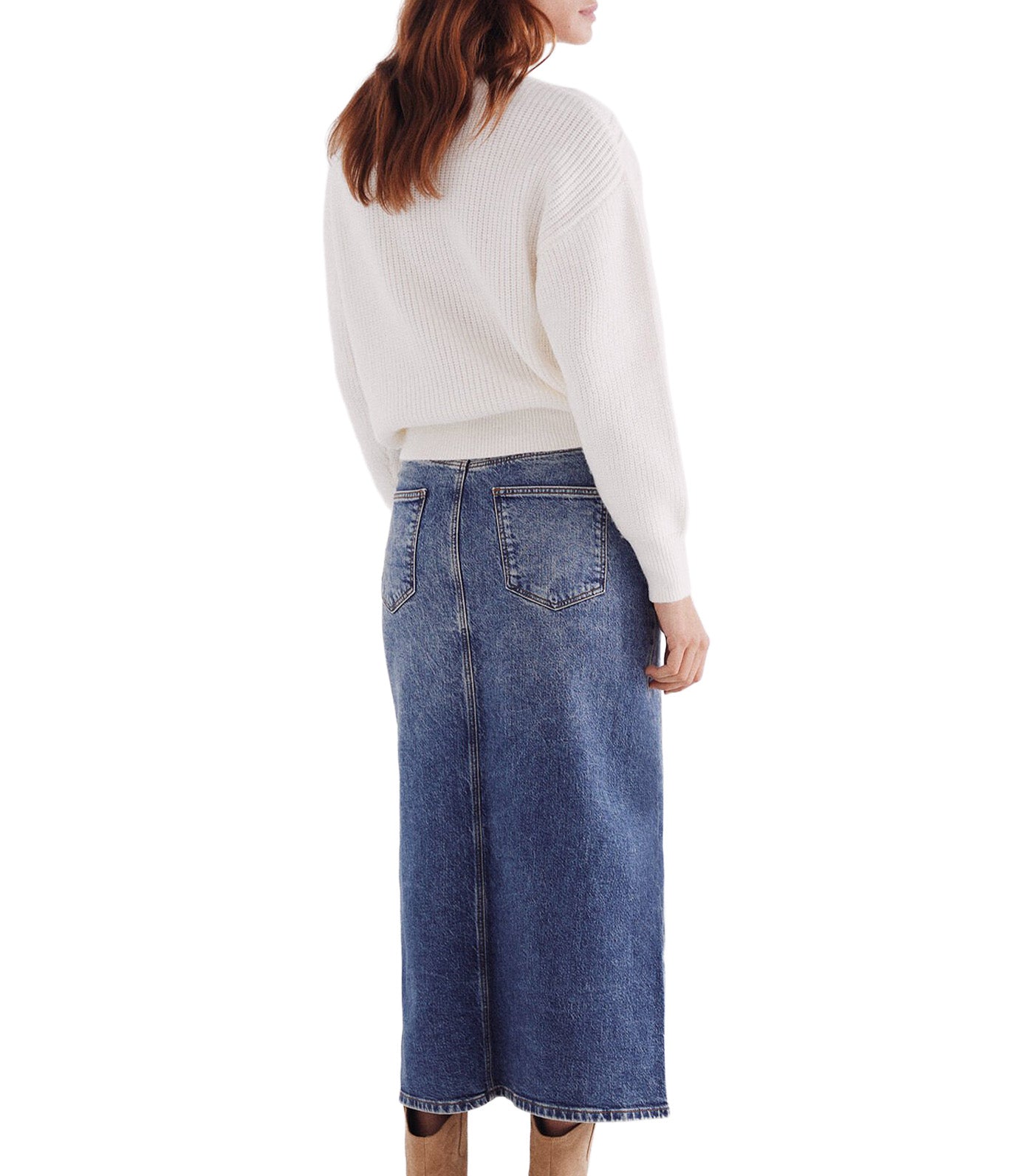 Midi Denim Skirt Blue