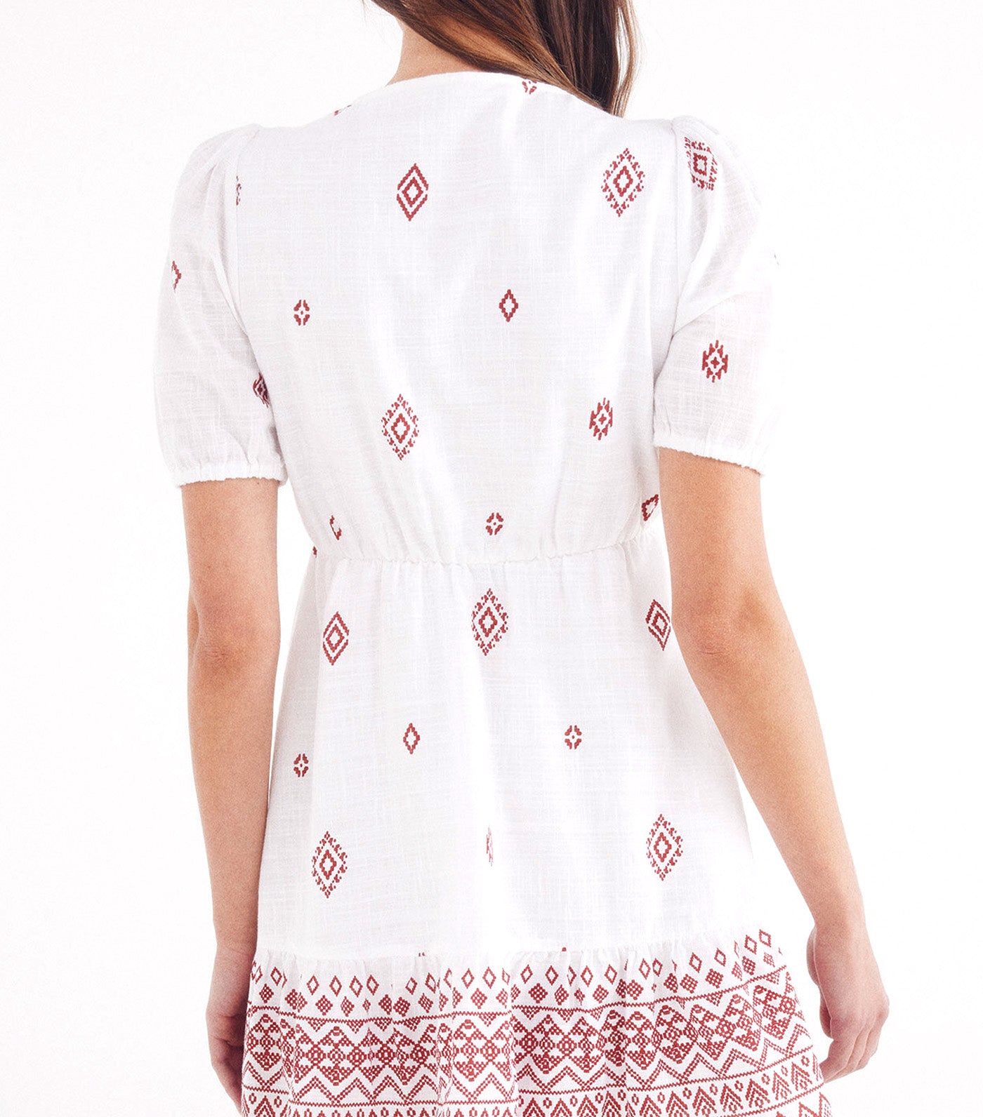 Short Dress with Ethnic Motifs Multi