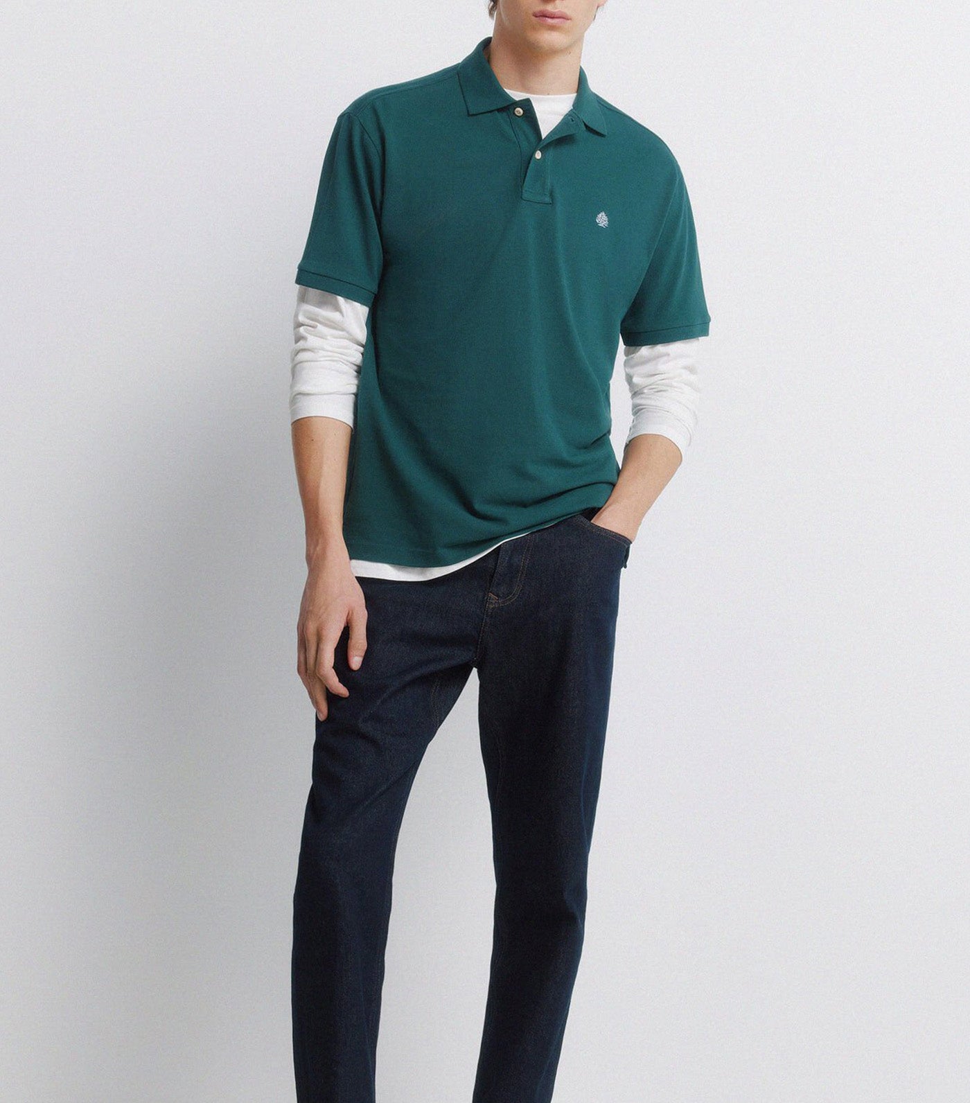 Springfield Regular Fit Basic Polo Shirt Green
