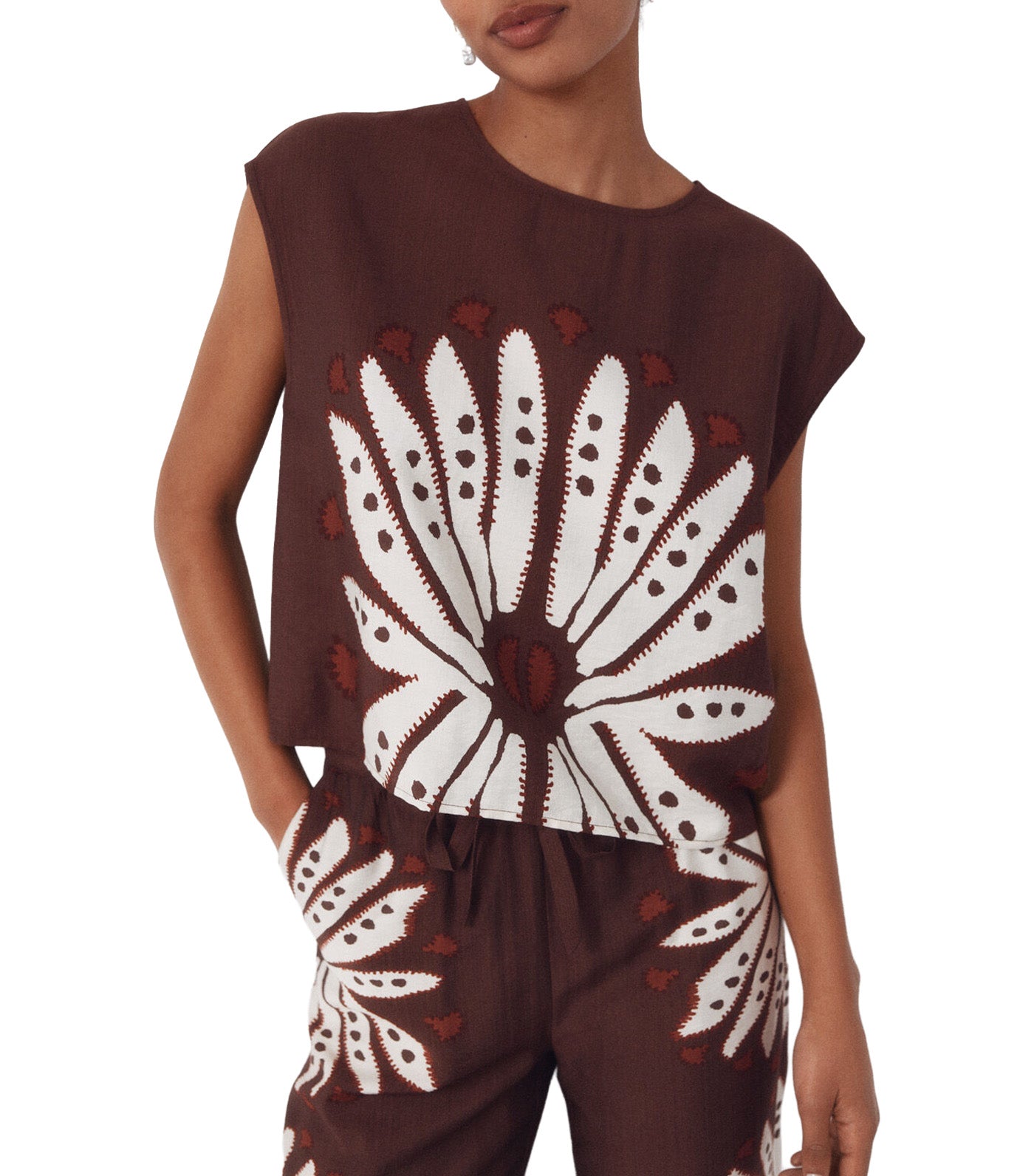 Printed Top Orange