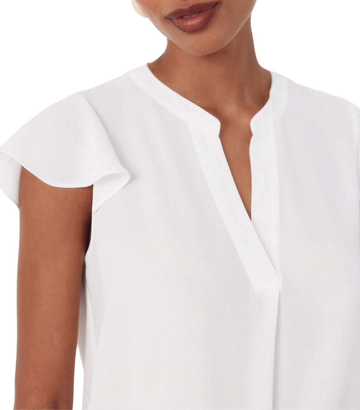 Flowy Blouse with Flared Sleeves White