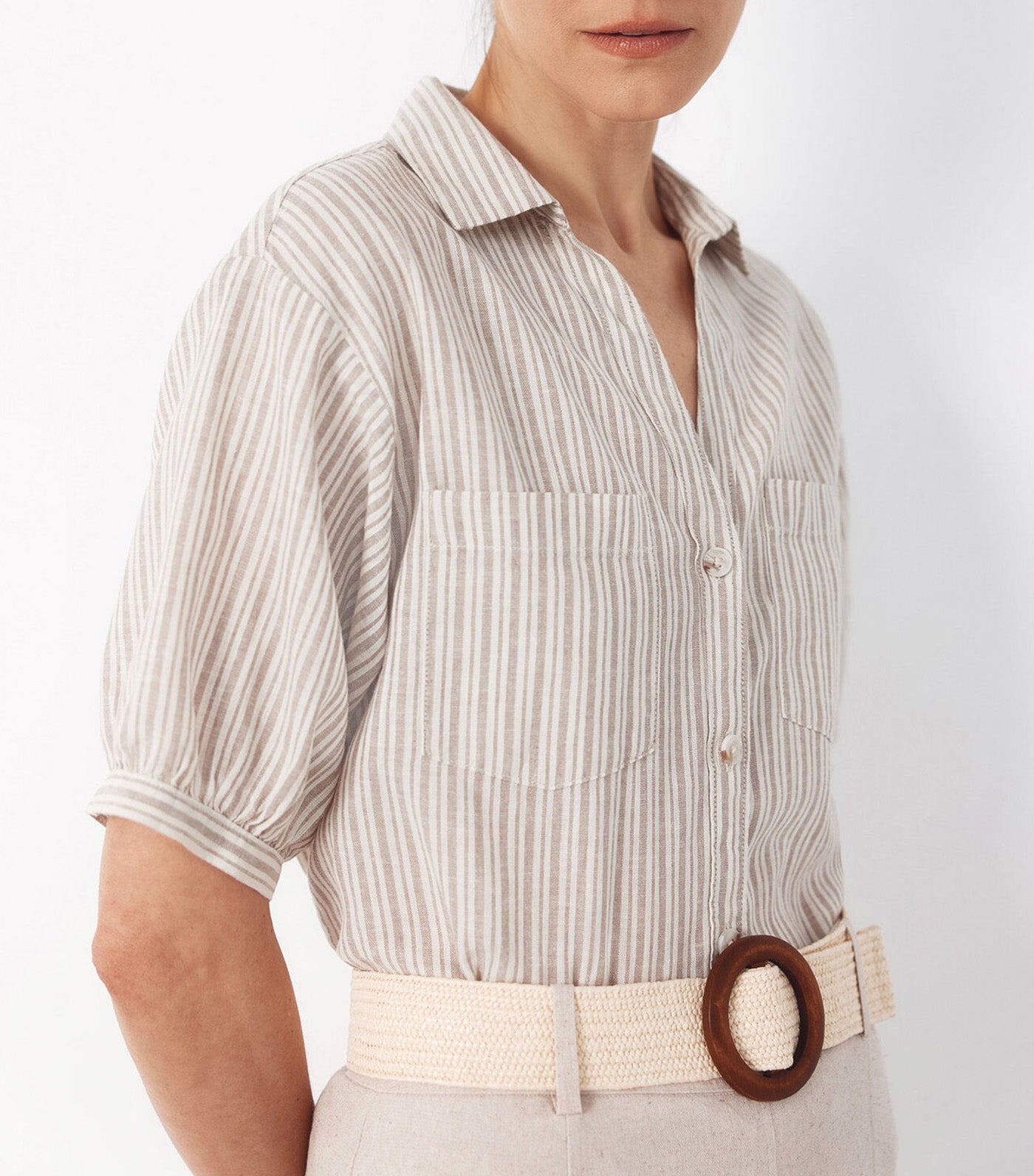 Rustic Short Sleeve Shirt Brown Print