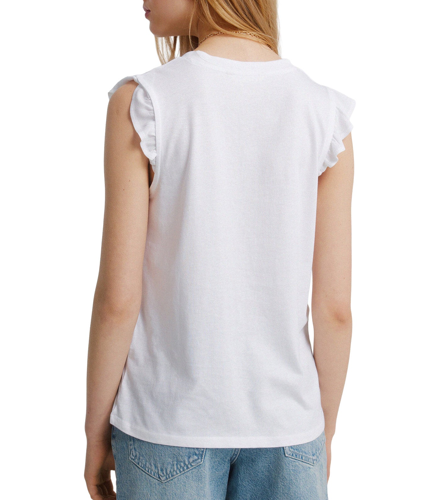 Lace Ruffle T-Shirt White