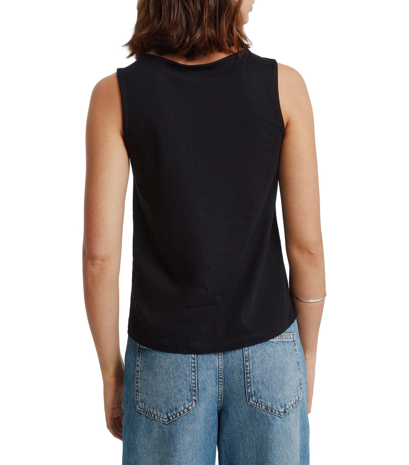 Plumetis Vest Top Black