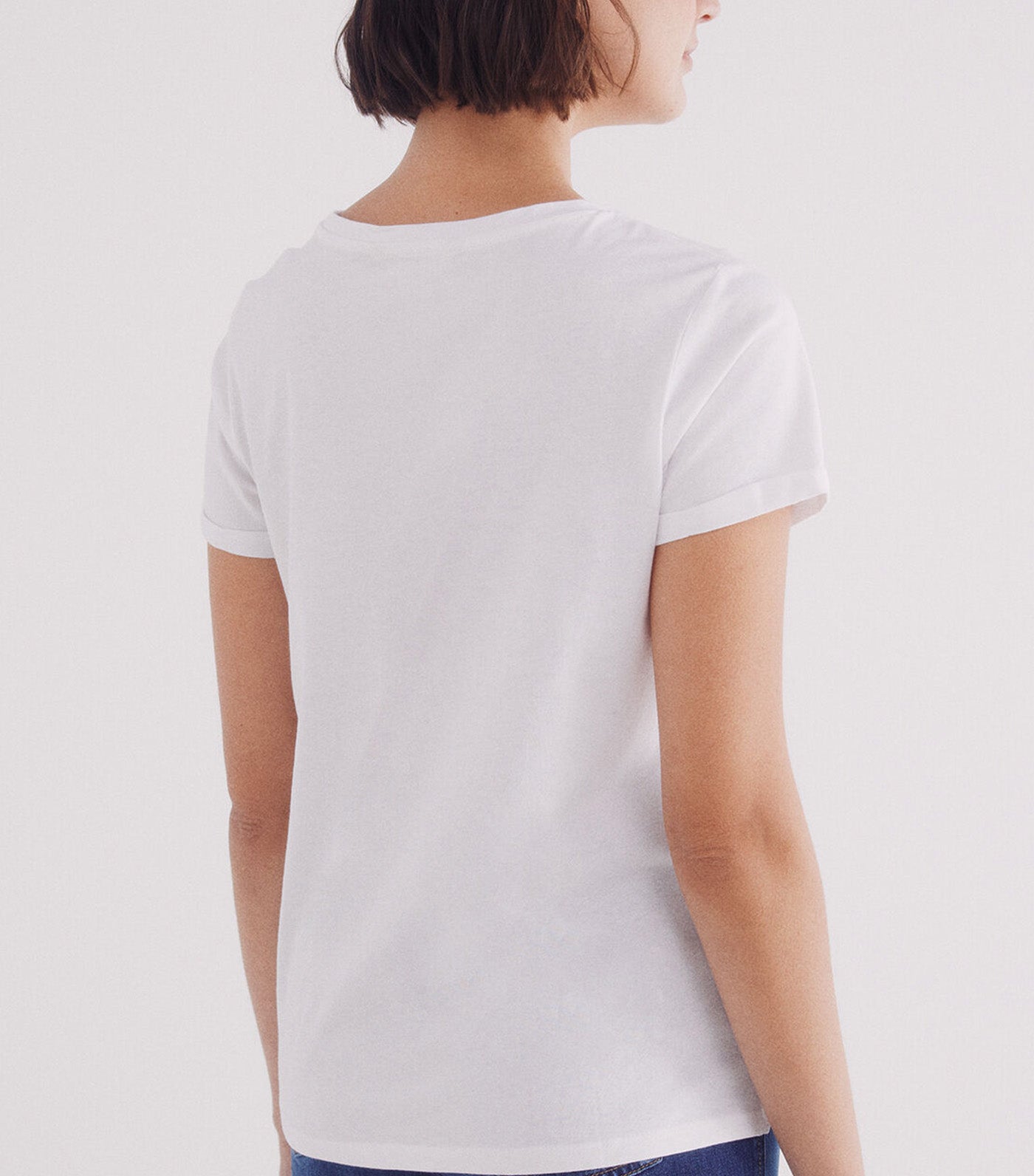 Basic Rolled-up Sleeve T-Shirt