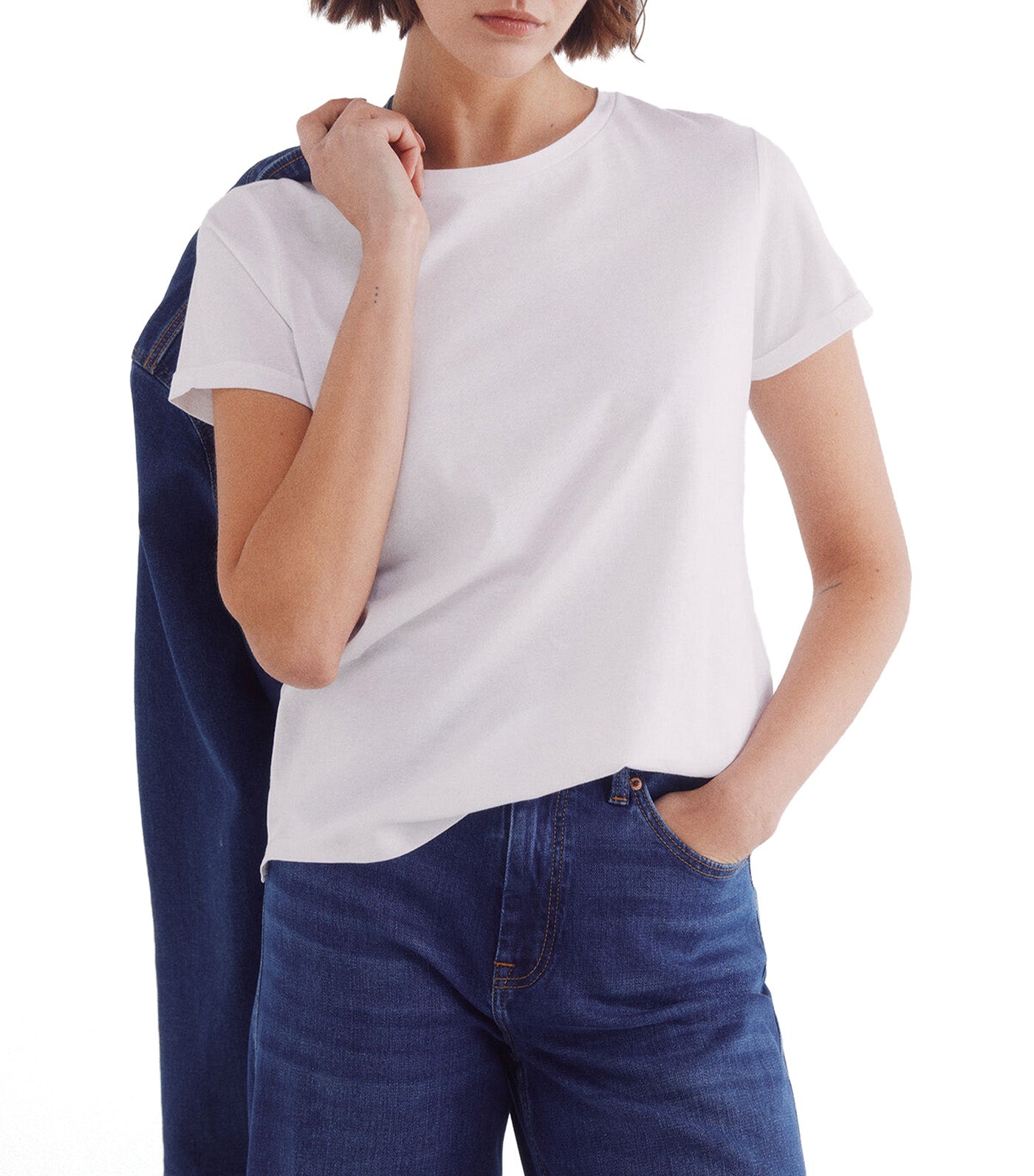 Basic Rolled-up Sleeve T-Shirt