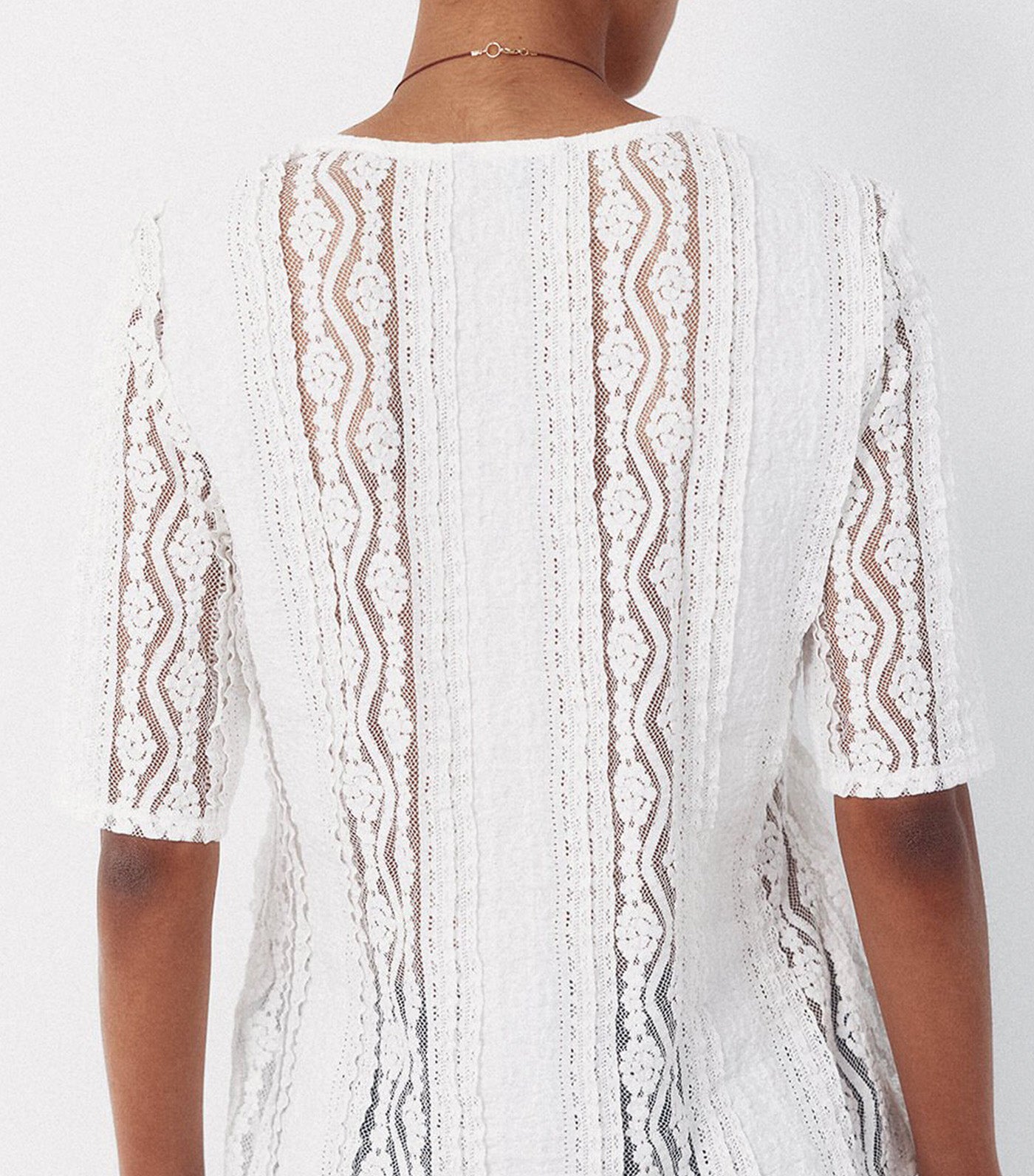 V-Neckline Top White