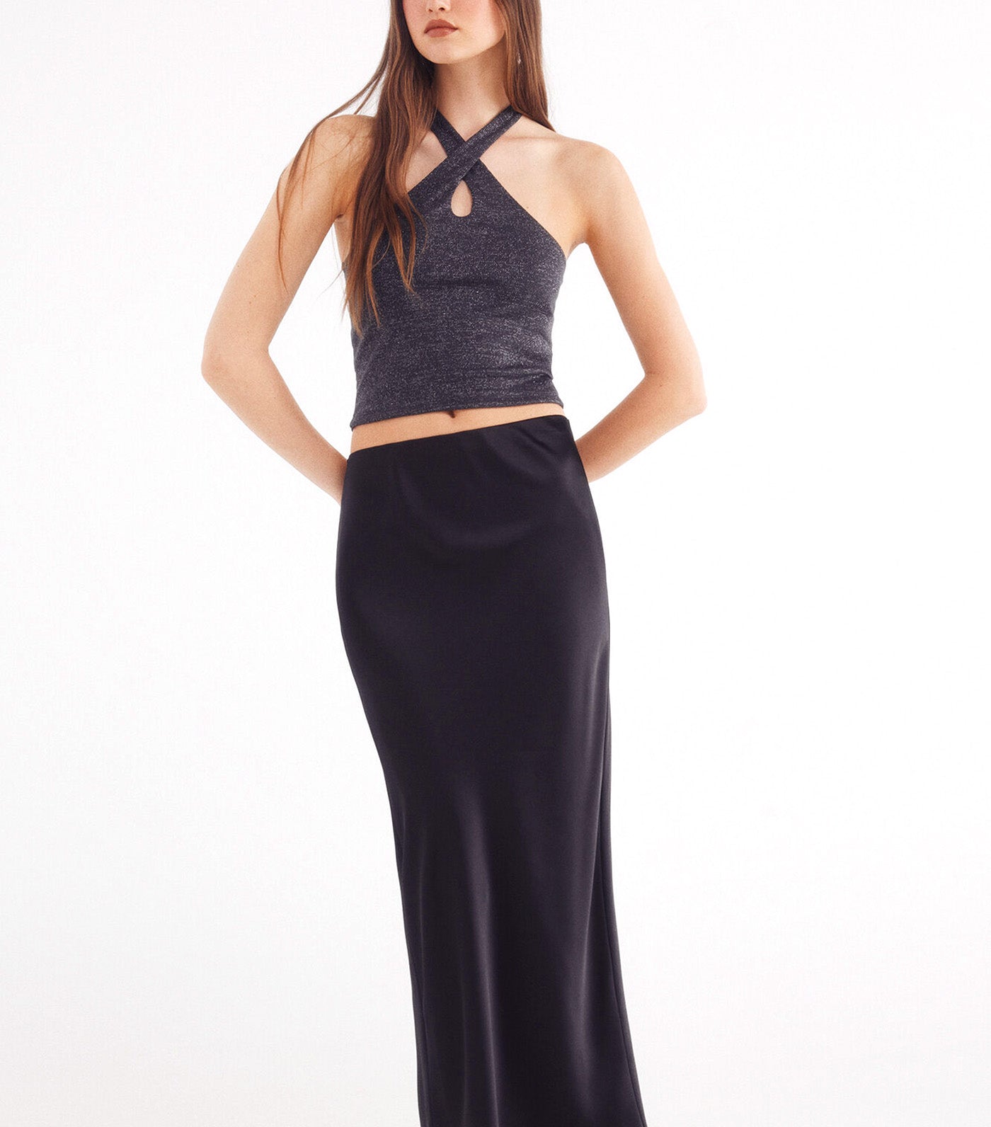 Halterneck Neckline Top Black