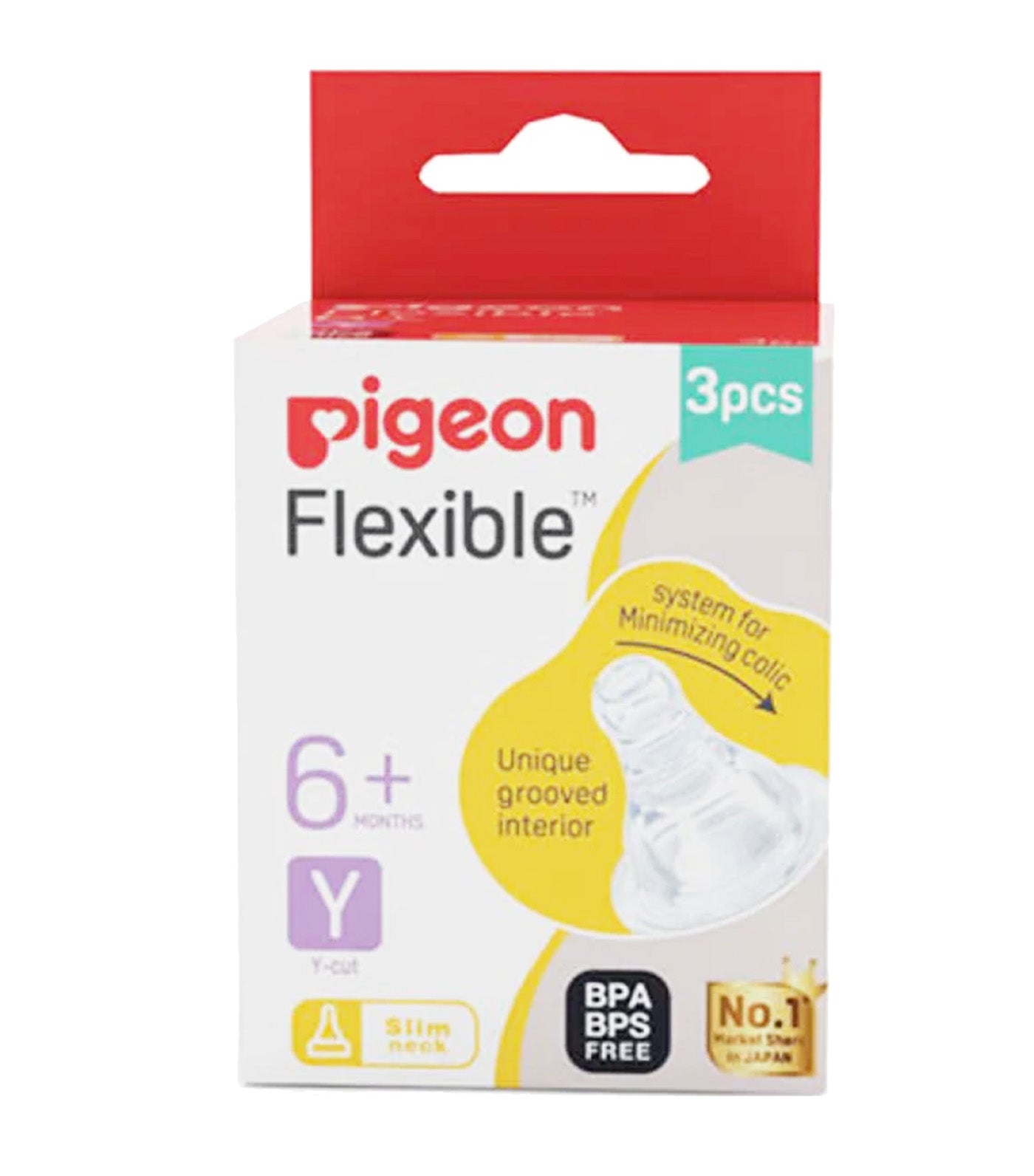 Peristaltic Slim Neck Nipple (Y Cut) - Pack of 3