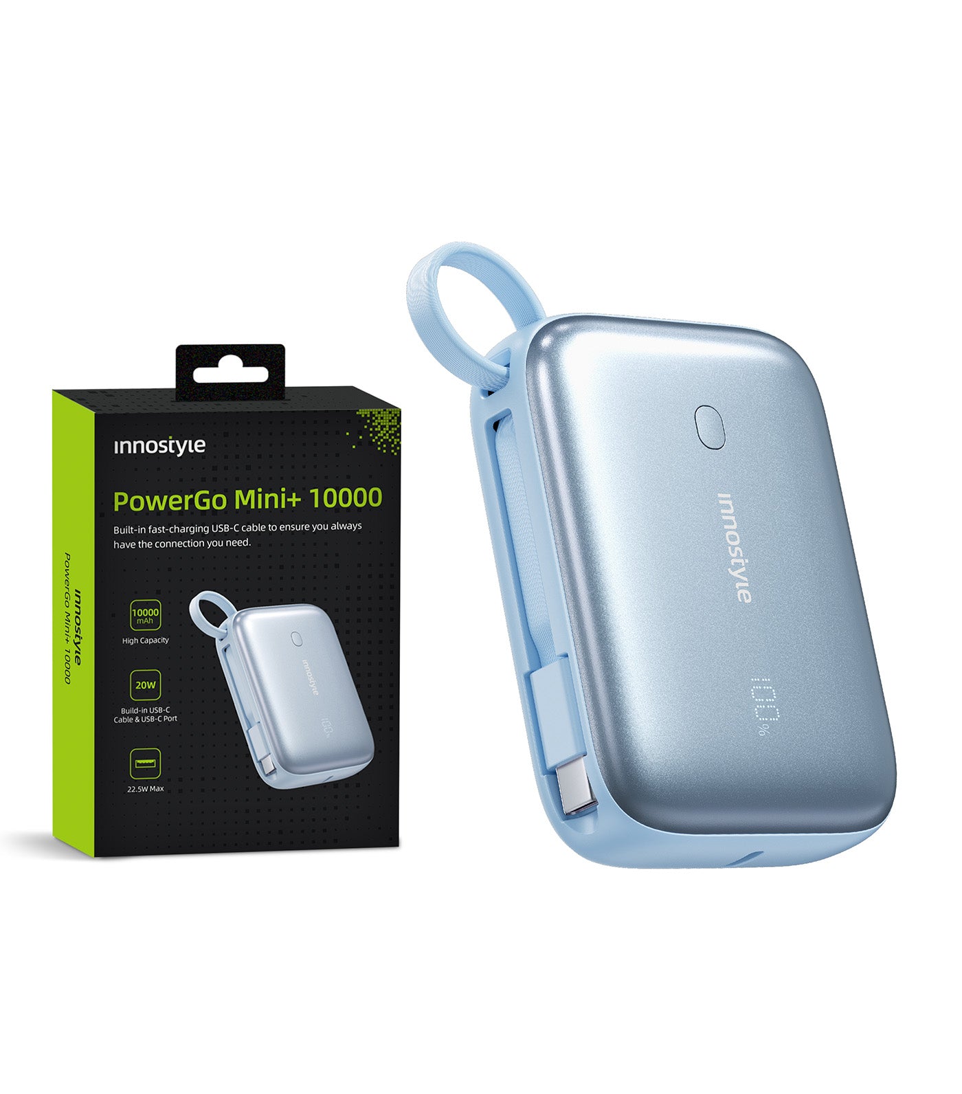 PowerGo Mini Plus 10000mAh Powerbank Light Blue