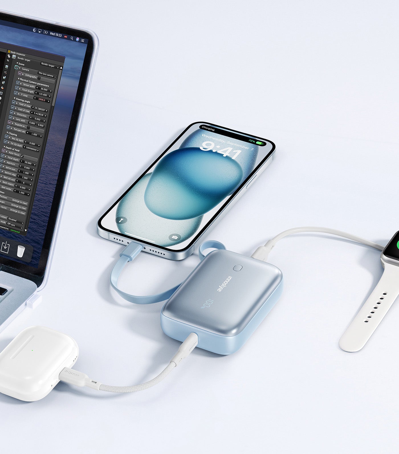 PowerGo Mini Plus 10000mAh Powerbank Light Blue