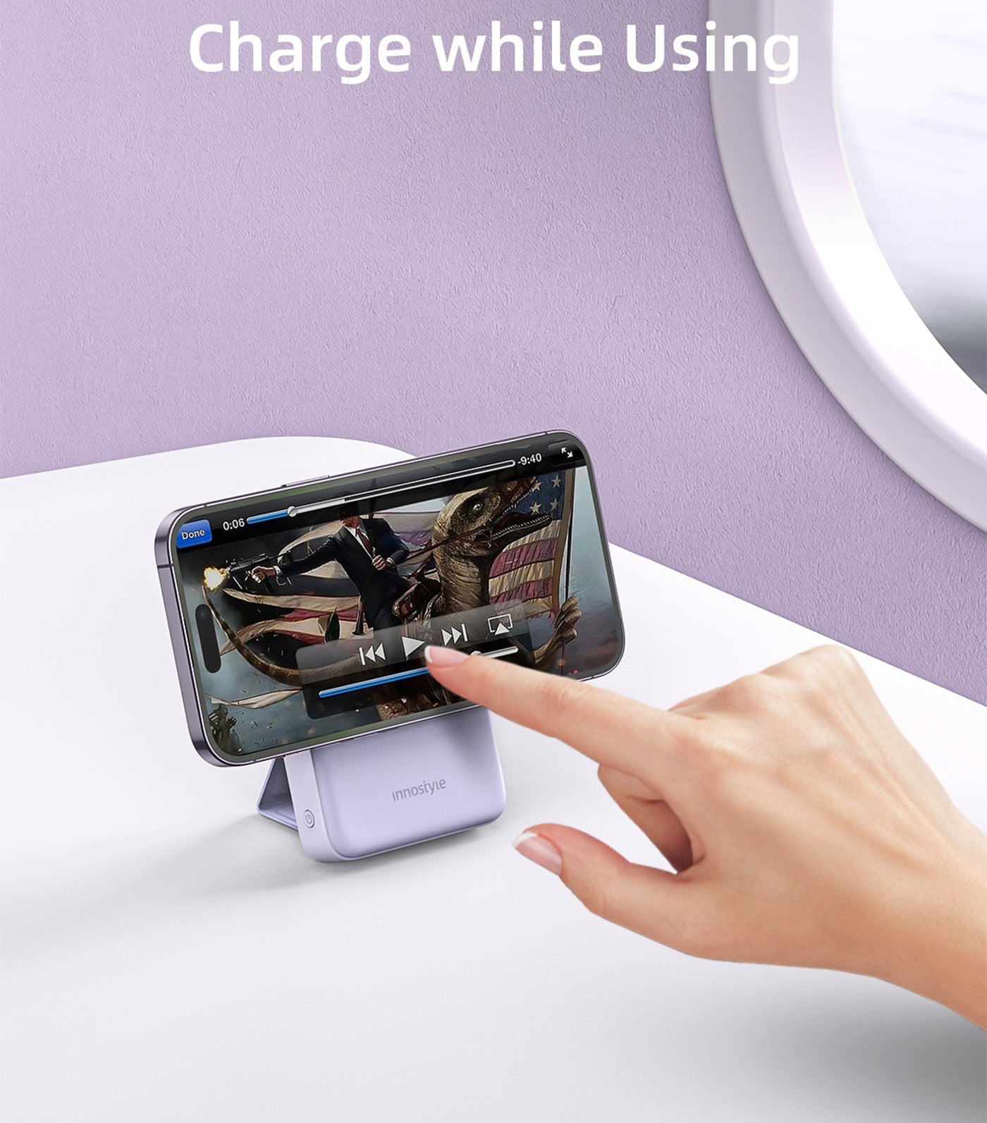 PowerMag Switch 2-in-1 10000mAh Lavender