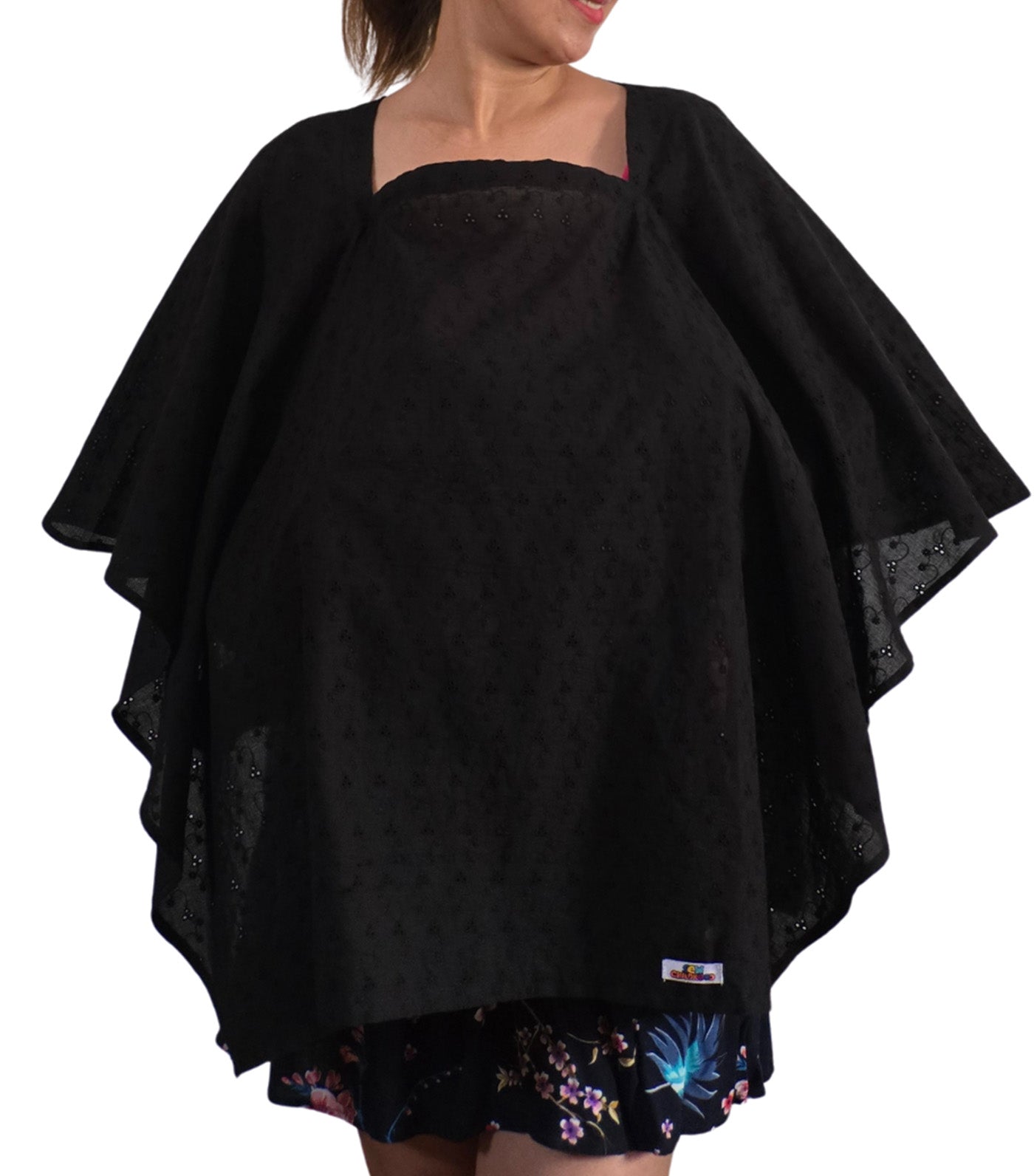 Poncho Nursing Cover with Stiffener Long Sleeves Eyelet