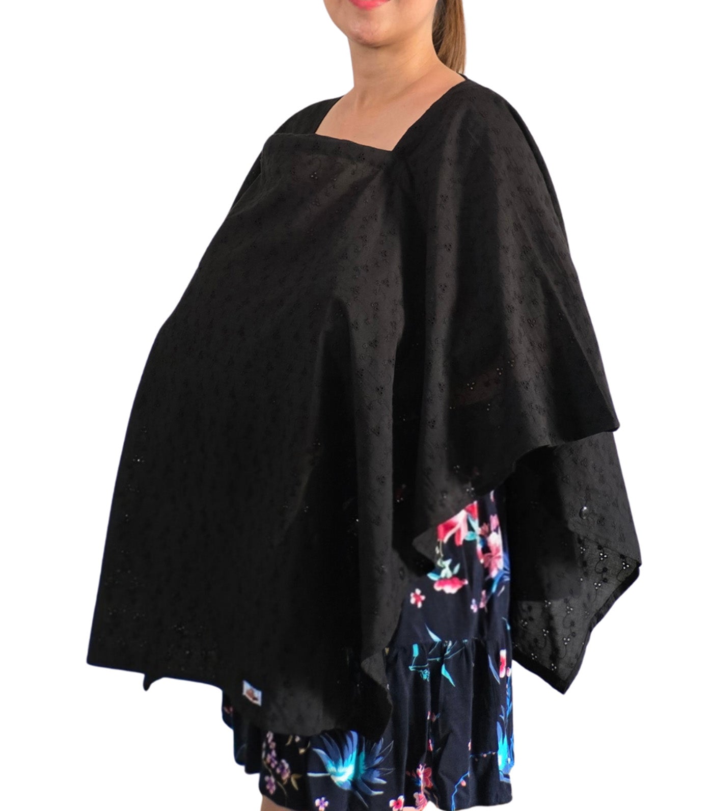 Poncho Nursing Cover with Stiffener Long Sleeves Eyelet