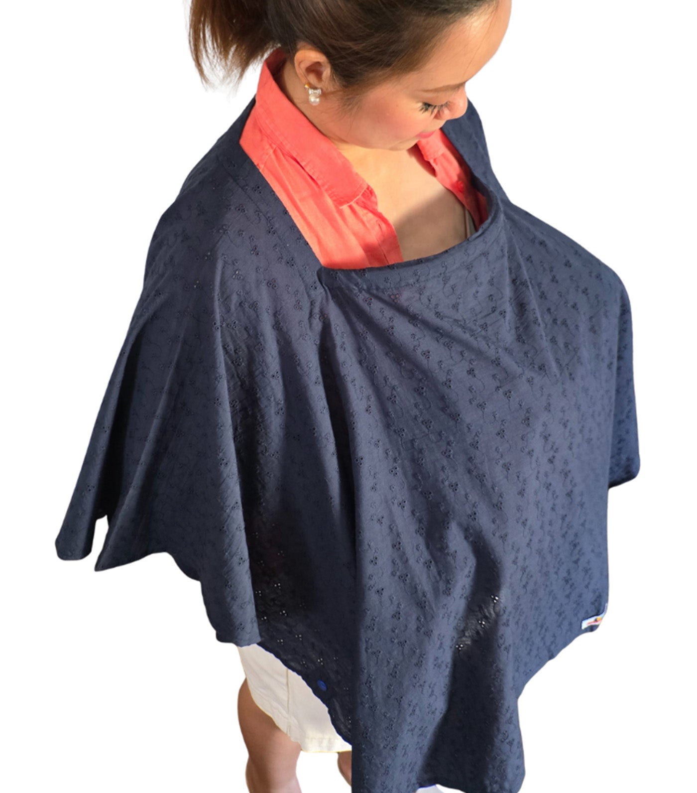 Poncho Nursing Cover with Stiffener Long Sleeves Eyelet