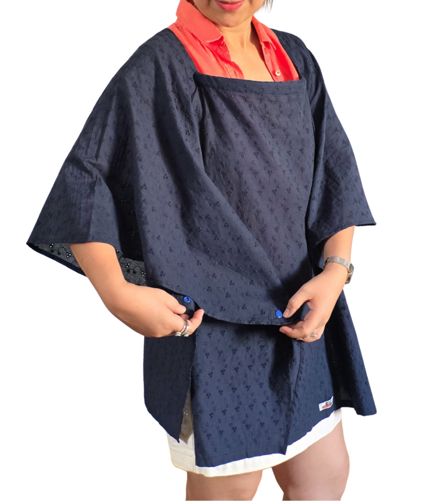 Poncho Nursing Cover with Stiffener Long Sleeves Eyelet