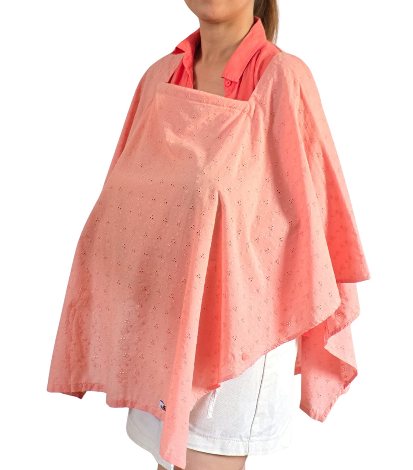 Poncho Nursing Cover with Stiffener Long Sleeves Eyelet