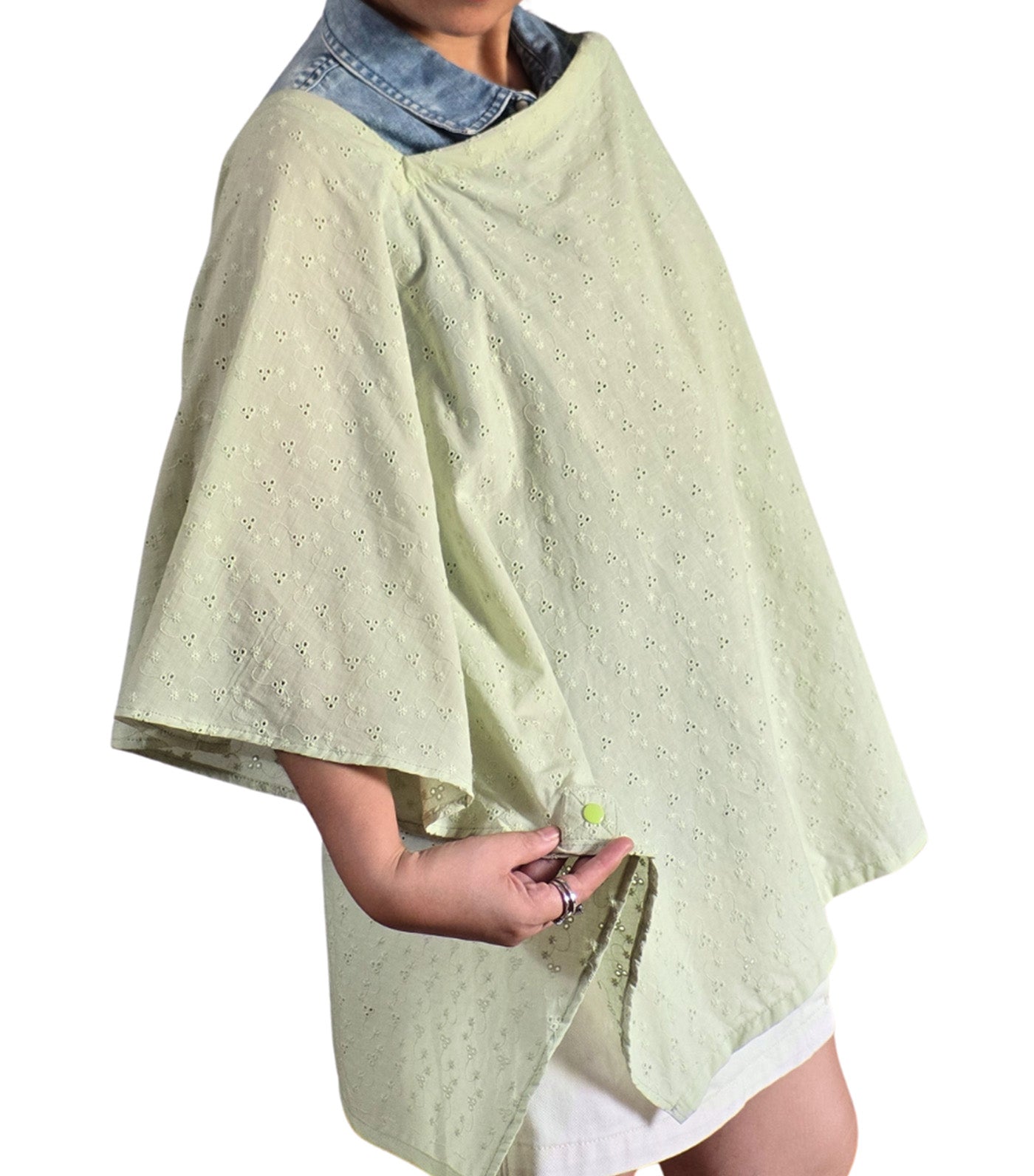 Poncho Nursing Cover with Stiffener Long Sleeves Eyelet