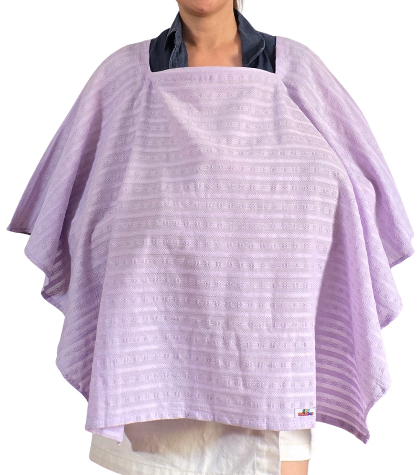 Poncho Nursing Cover with Stiffener Long Sleeves Textured Cotton