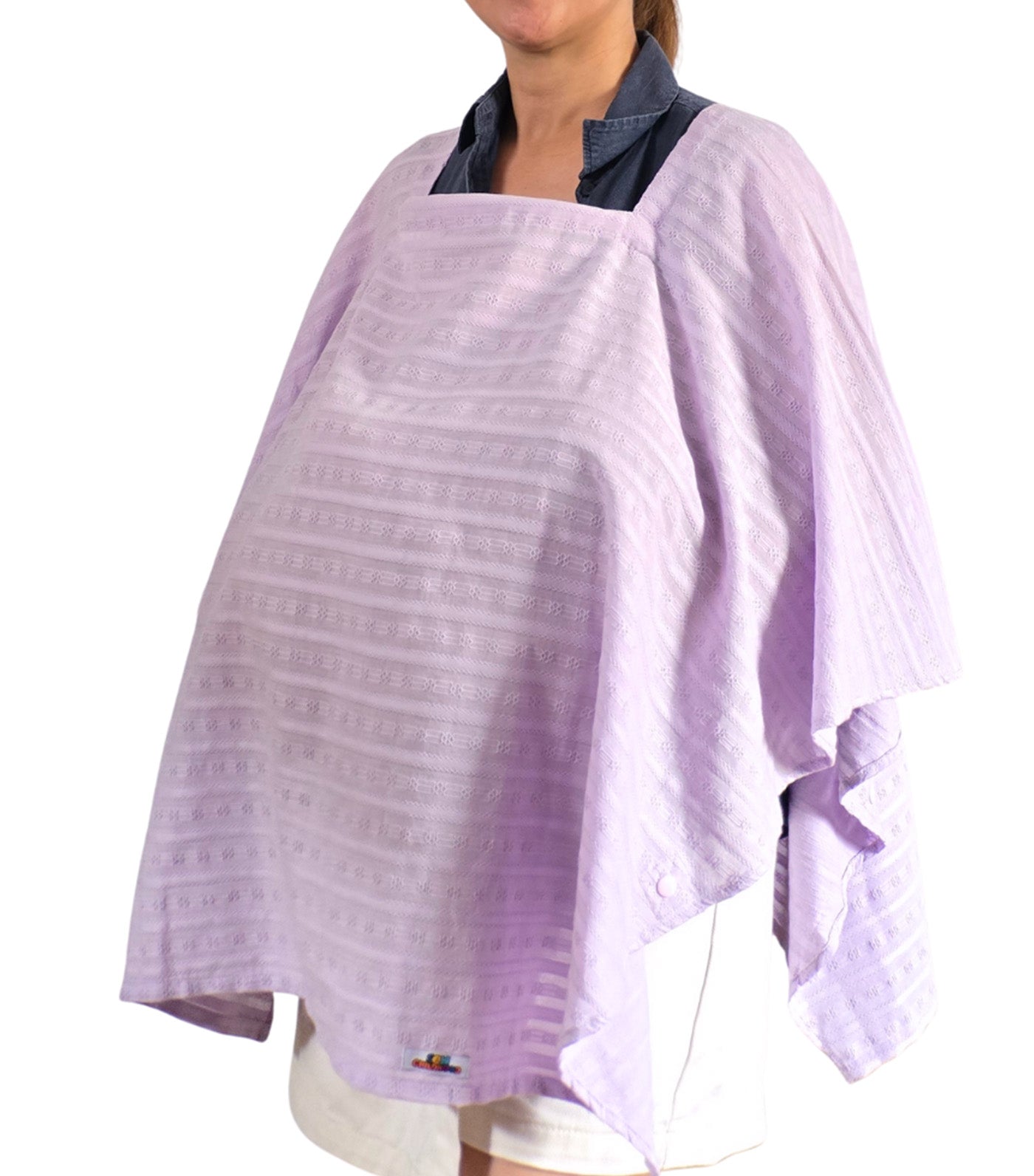 Poncho Nursing Cover with Stiffener Long Sleeves Textured Cotton