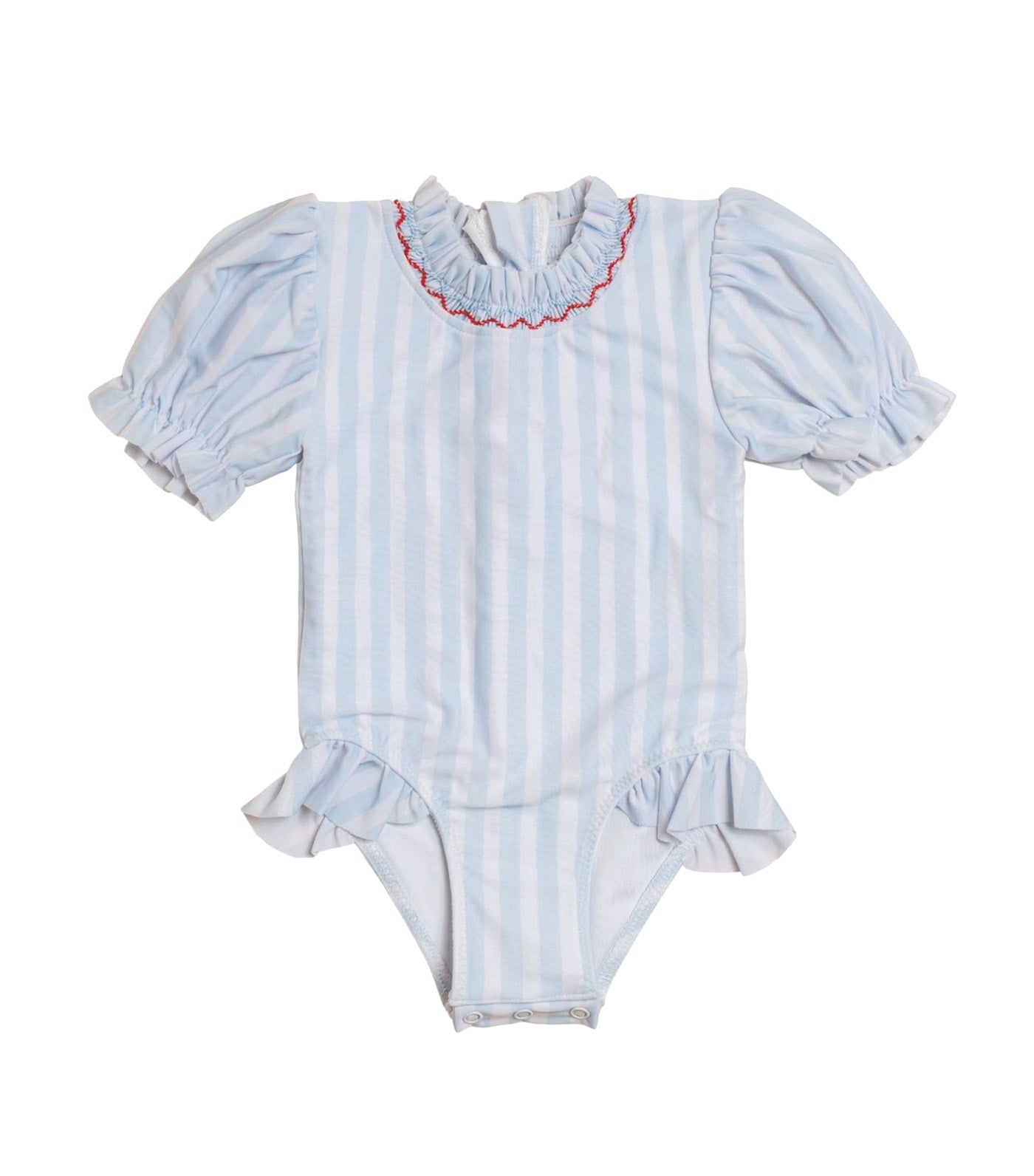 Francesca One Piece Short-Sleeved Swimsuit Blue Stripes