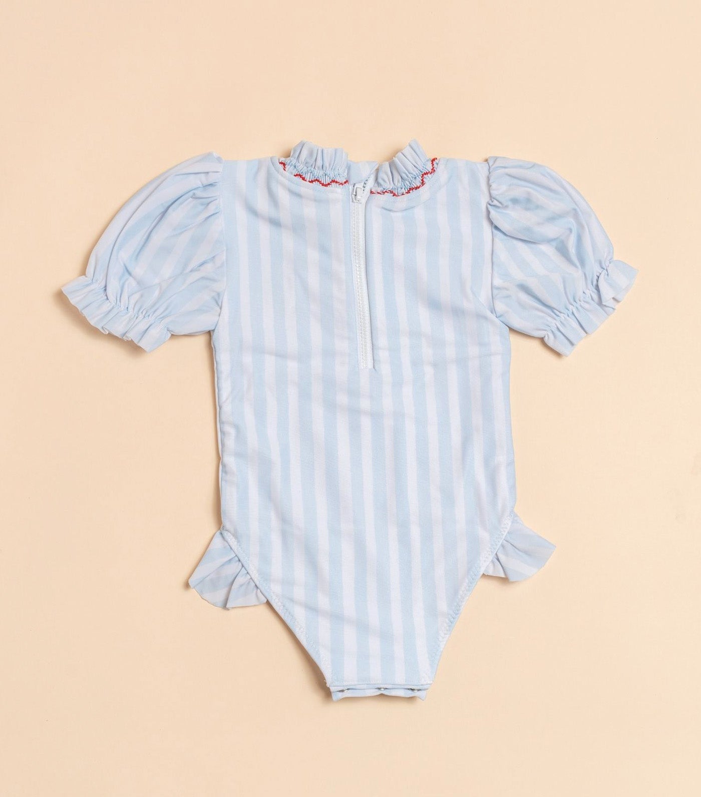 Francesca One Piece Short-Sleeved Swimsuit Blue Stripes