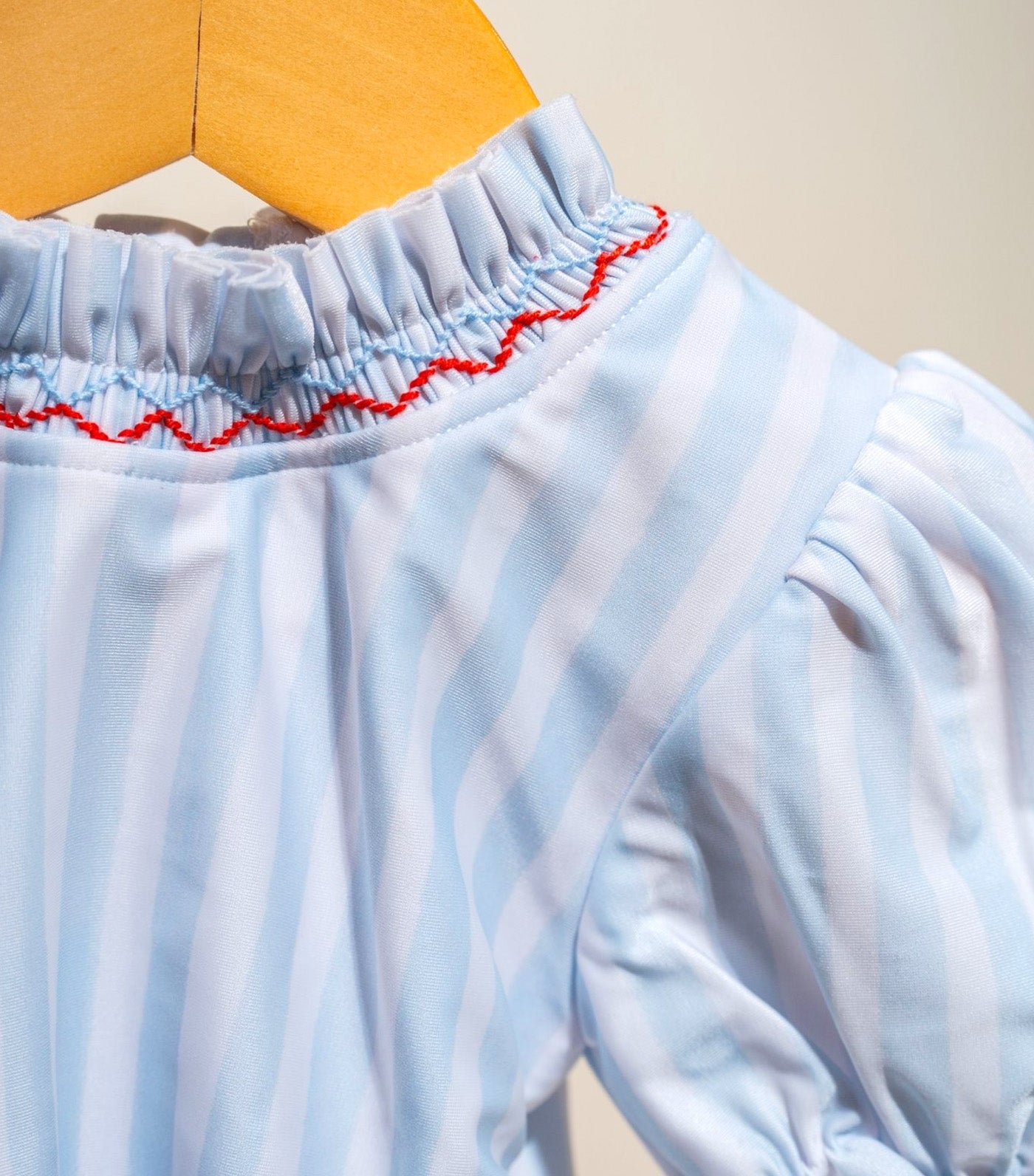 Francesca One Piece Short-Sleeved Swimsuit Blue Stripes