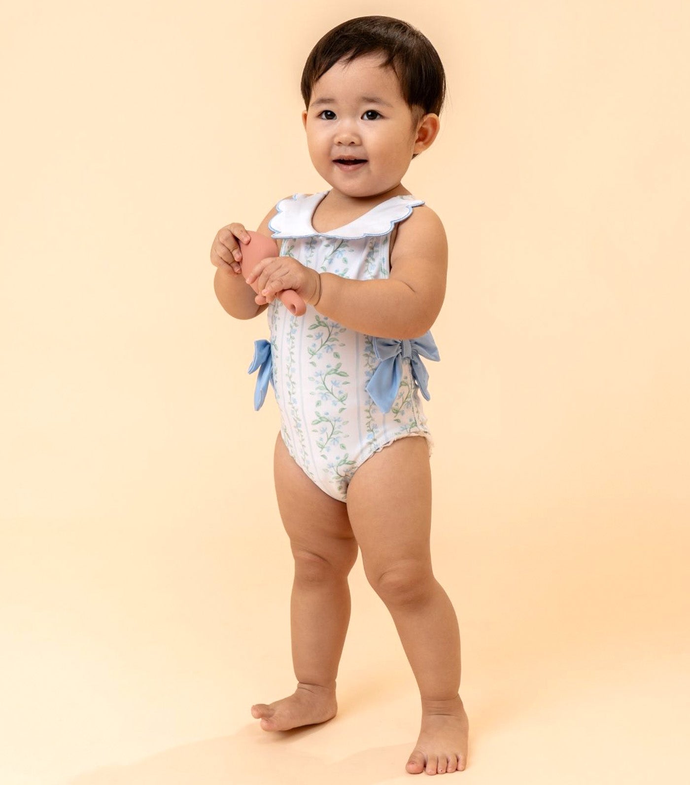Stefanie Collared One Piece Swimsuit Bluebell Stripes