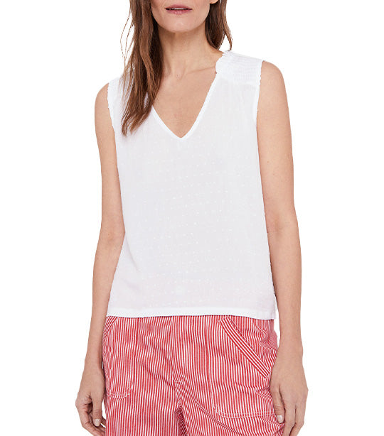 Combined Gathered Top White