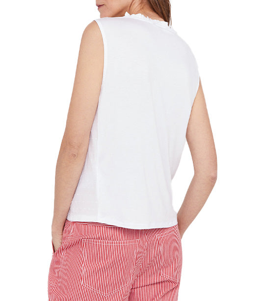 Combined Gathered Top White