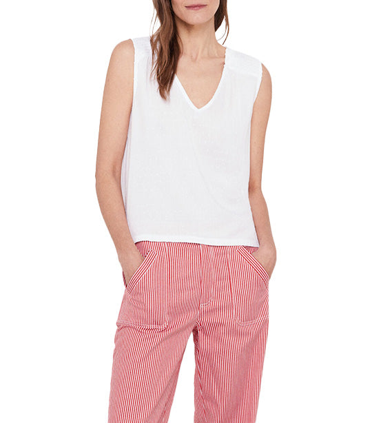 Combined Gathered Top White