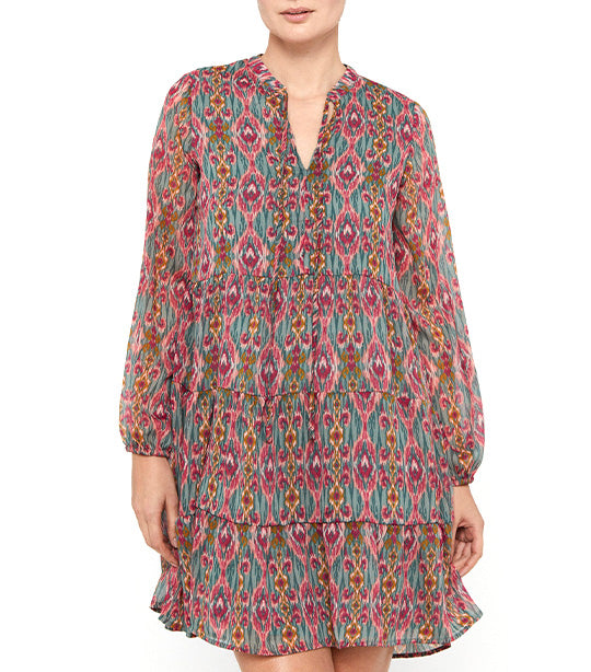 Short Recycled Dress Red Printed