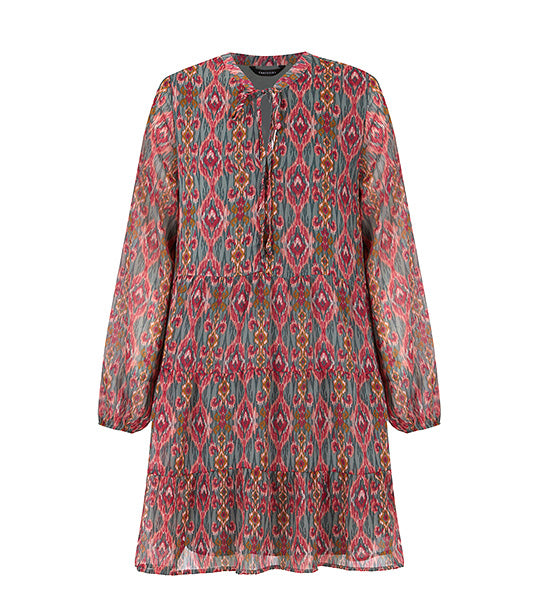 Short Recycled Dress Red Printed