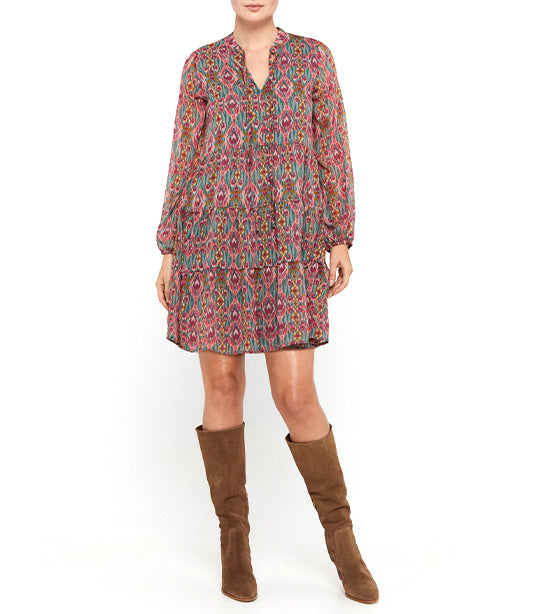 Short Recycled Dress Red Printed