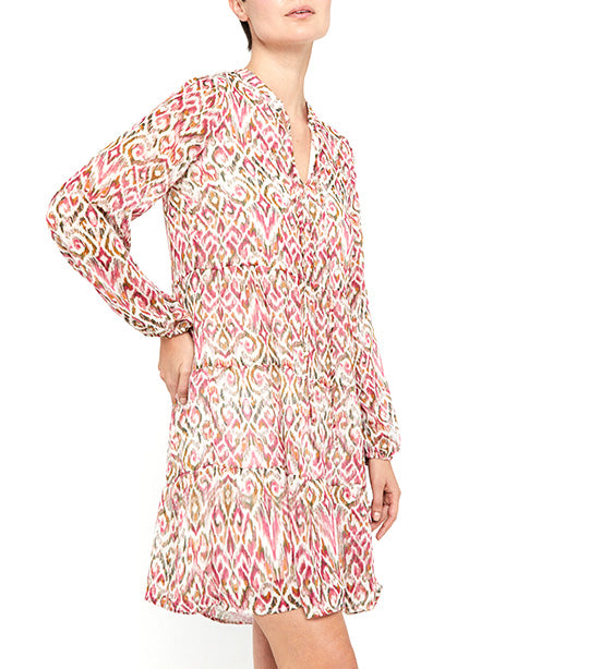 Short Recycled Dress White Printed