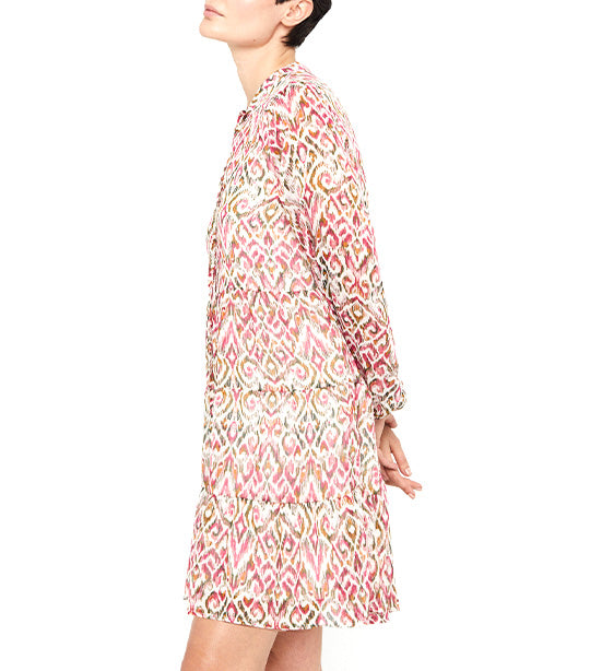 Short Recycled Dress White Printed