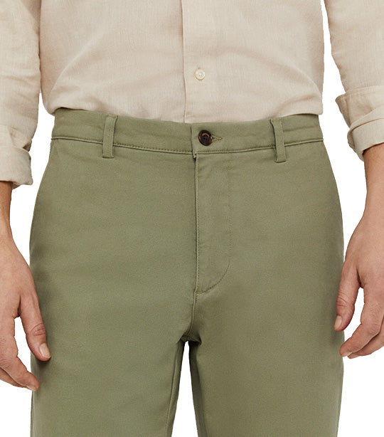 Slim Fit Comfort Chino Trousers Khaki