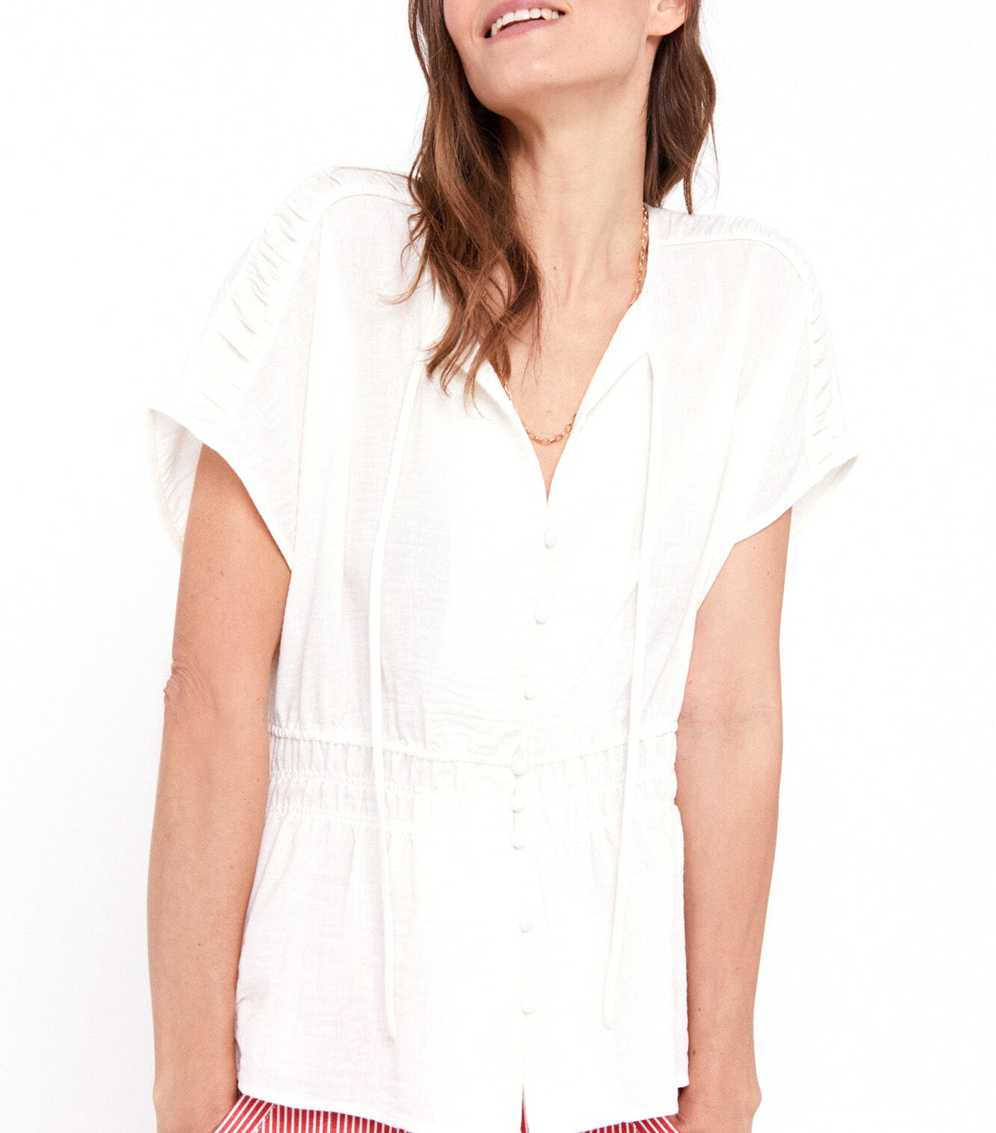 Elasticated Blouse White
